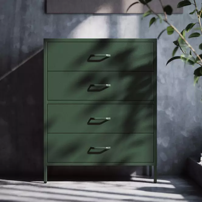 Komoda Kovová Carla Modern Bottle Green,5