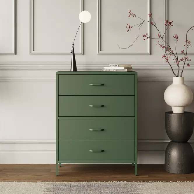 Komoda Kovová Carla Modern Bottle Green,6