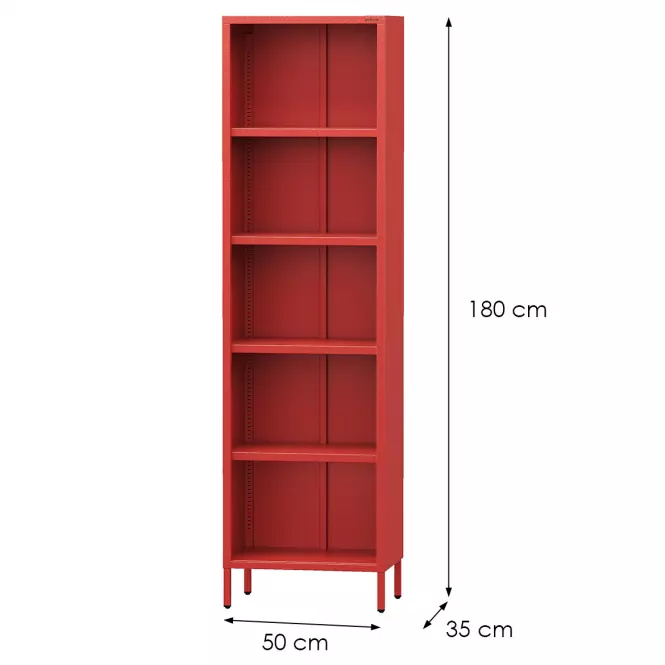 Regál Kovový Vysoký Mario Modern Red
