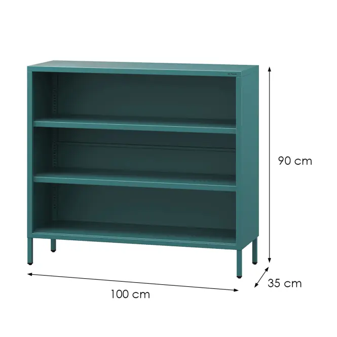 Kovový regál nízky Luca Modern Sea Green
