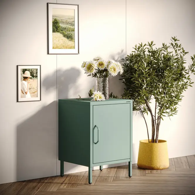Nočný stolík kovový Mia Modern Sea Green