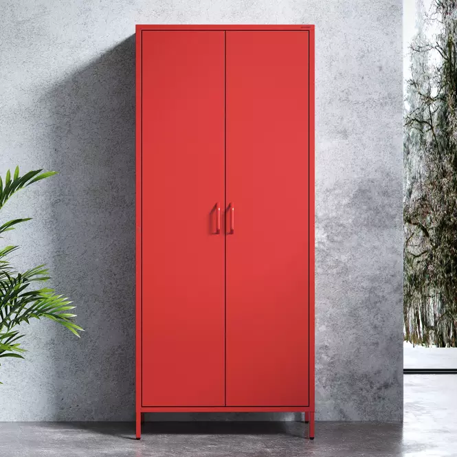 Skriňa Kovová Flavio Modern Red,5