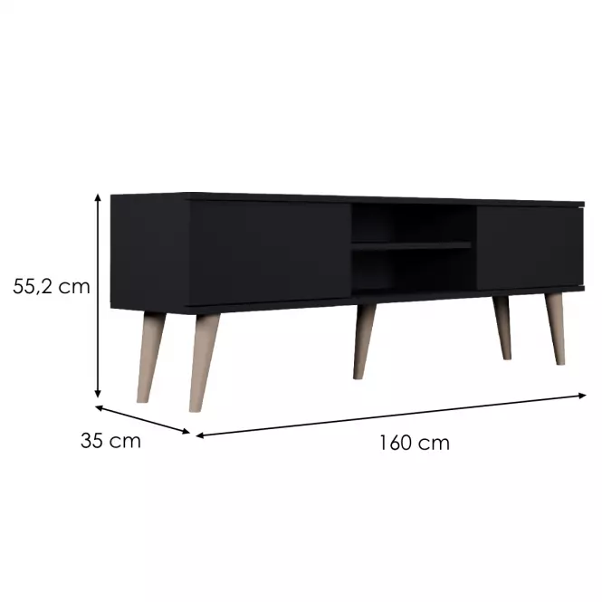 TV Stolík 160 Toronto Čierna,2