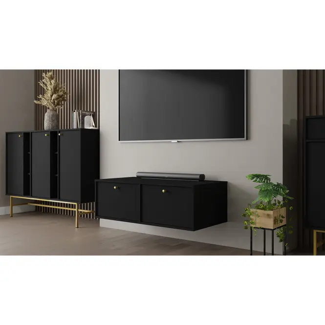 TV Stolík Tokyo 4 2K čierny grafit 302,4