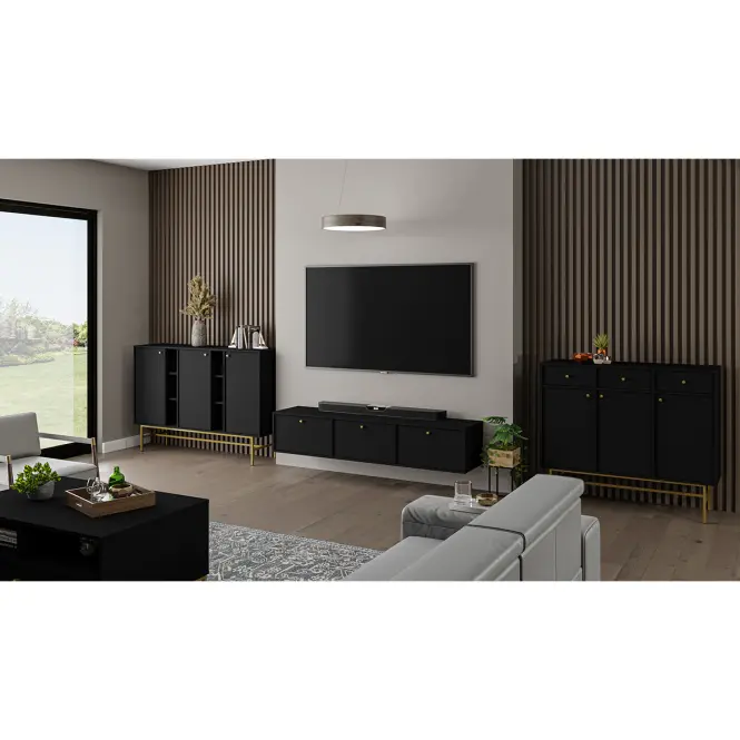 TV Stolík Tokyo 4 3K čierny grafit 303