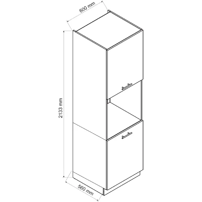 Kuchynská skrinka Anika D 60 PK/2133 P/L grafit/grafit,2