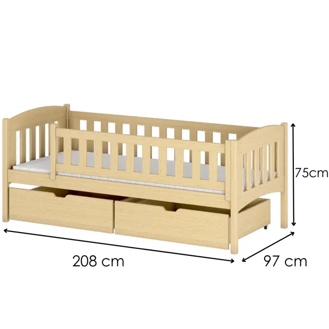 Posteľ Gucio 90x200 borovica