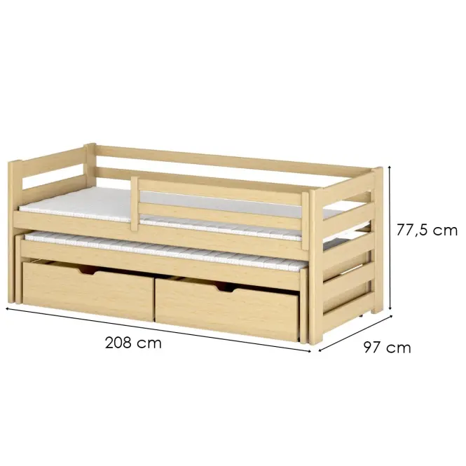 Posteľ Senso 90x200 borovica