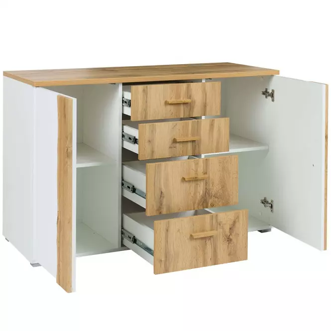 Komoda Wood 03 130 biela/wotan,3