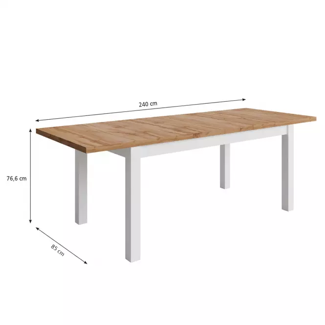 Stôl Agat 160+2x40 wotan/biela,3