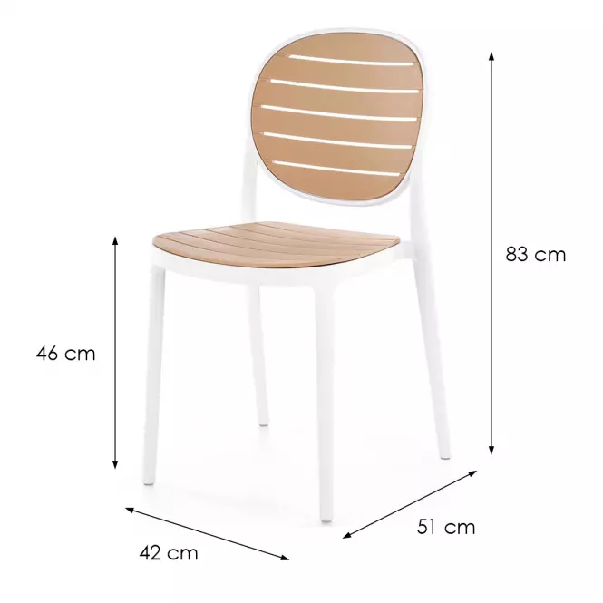 Stolička K529 biela/prírodné,2
