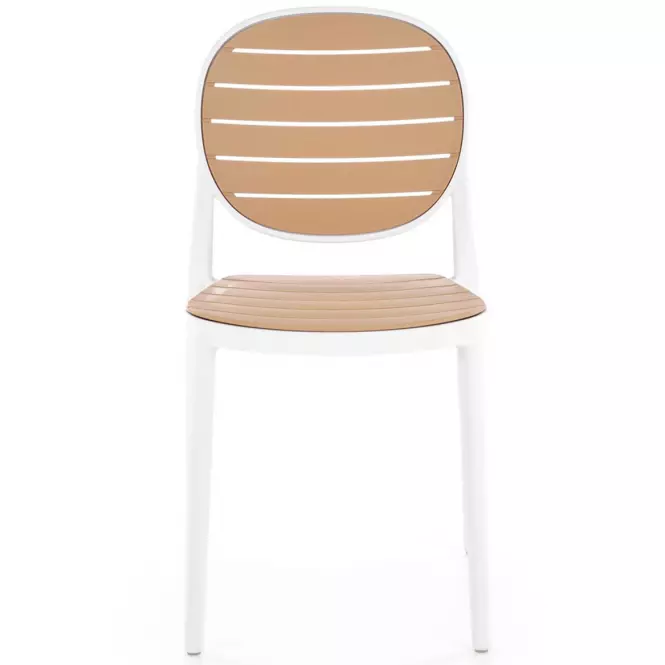 Stolička K529 biela/prírodné,7