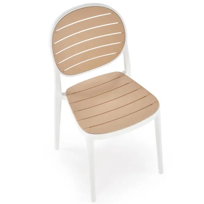 Stolička K529 biela/prírodné,9