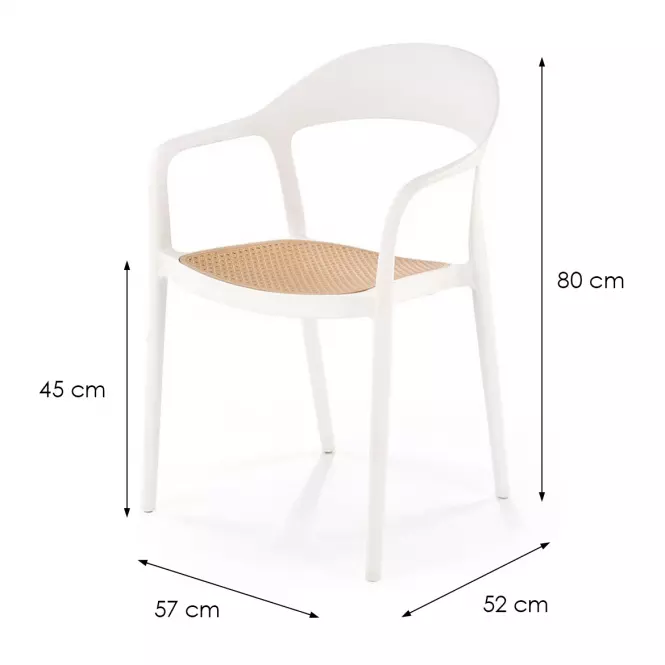 Stolička K530 biela/prírodné,2