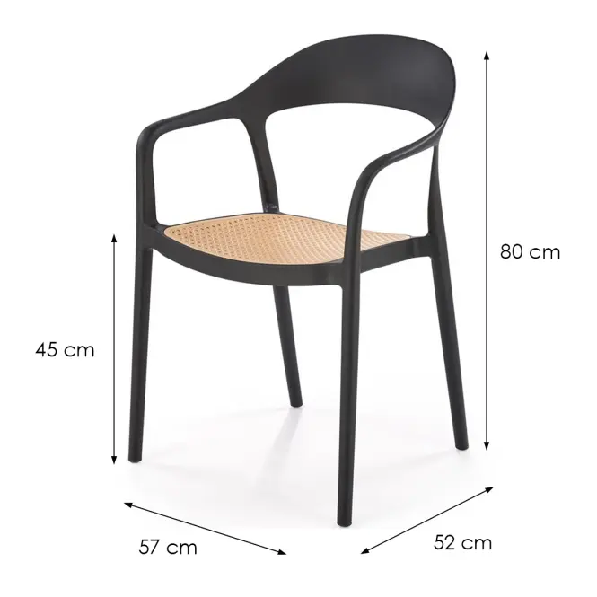 Stolička K530 čierna/prírodné,2