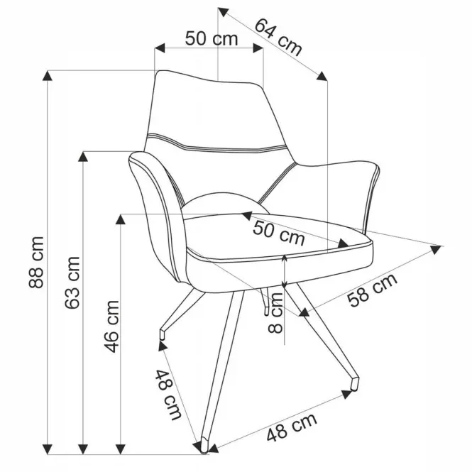 Stolička K542 sivá,3
