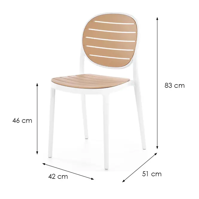 Stolička K529 biela/prírodné,2