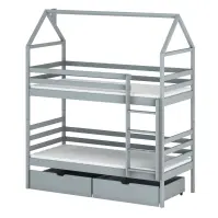 Posteľ Domček Alex 90x200 sivá