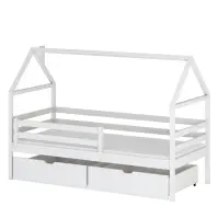 Posteľ Domček Aron 90x200 biela