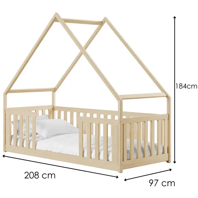 Posteľ Domček Bee 90x200 borovica