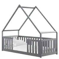 Posteľ Domček Bee 80x180 sivá