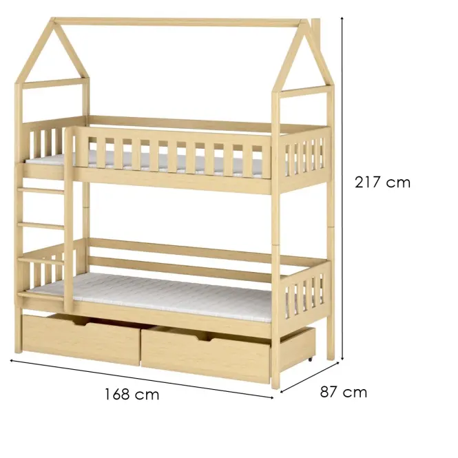 Posteľ Domček Gaja 80x160 borovica