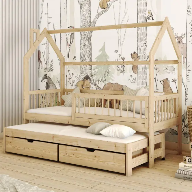 Posteľ Domček Papi 80x160 borovica