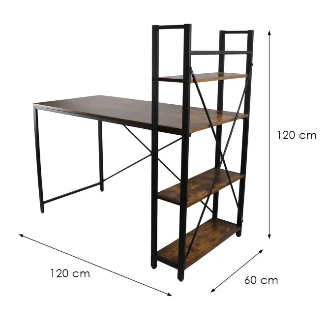 Písací Stôl Loft 8635 E dark vintage wood