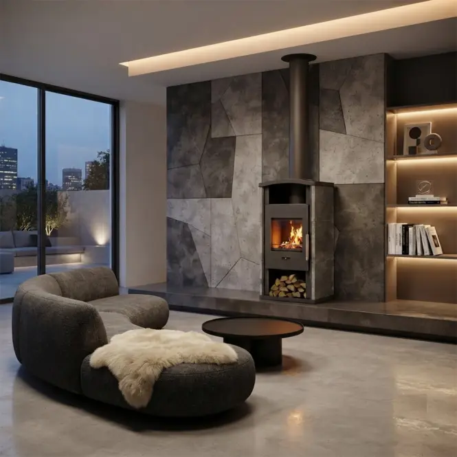 Oceľová pec Gron gray 6 kW,3