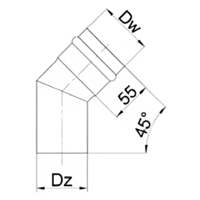 Koleno pevné KS80/45 SPNP06