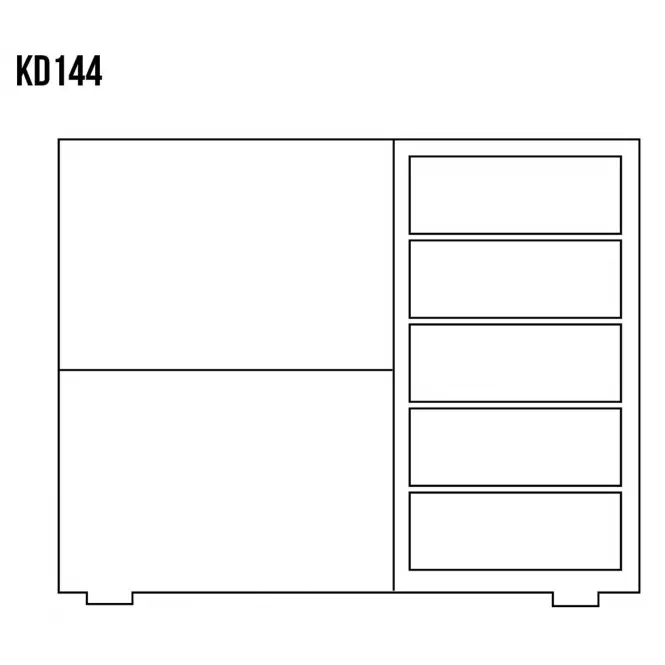 Komoda z Borovice KD144 surová,3
