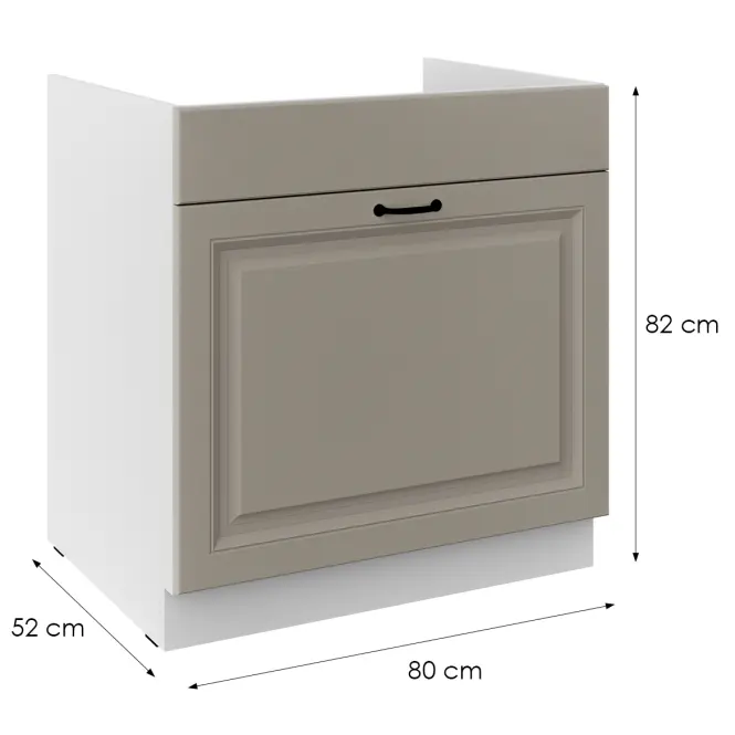 Kuchynská skrinka Stilo claygrey/biely 80ZL 1S BB