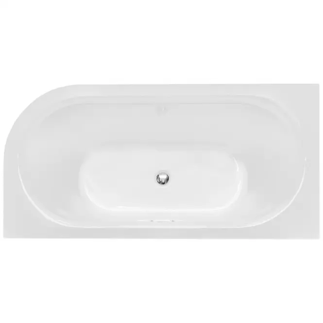 Voľne stojaca vaňa prístenná Avita A-Line 160L + sifón klik-klak chróm,3