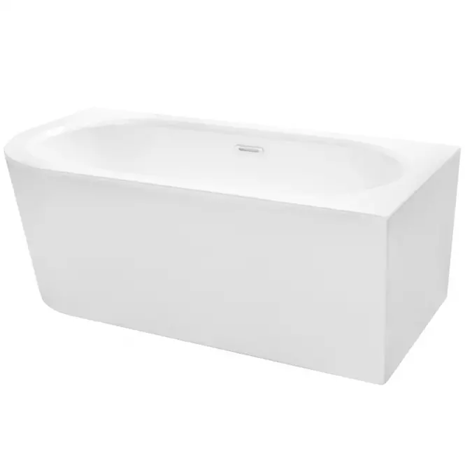 Voľne stojaca vaňa nástenná Avita A-Line 160P + sifón klik-klak čierna