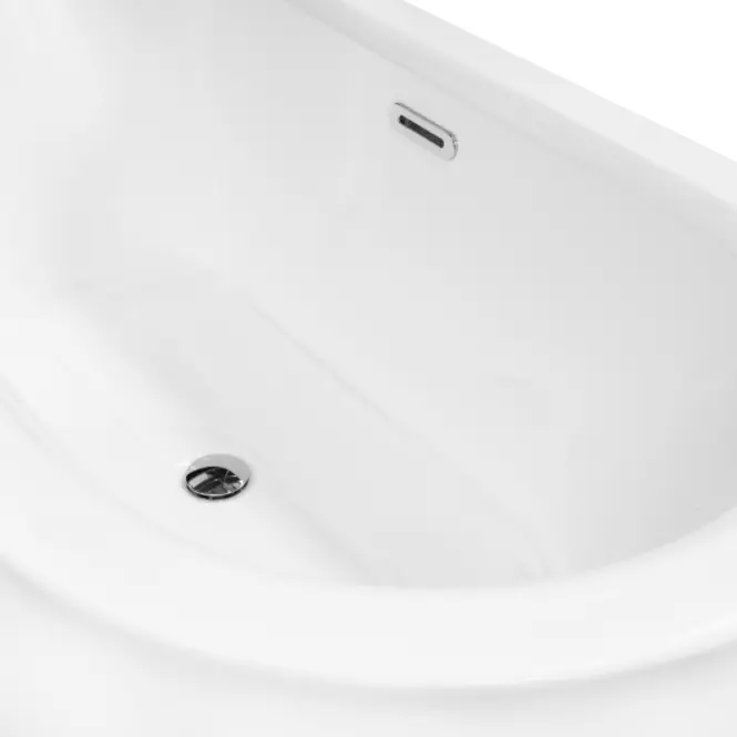 Voľne stojaca vaňa nástenná Avita A-Line 160L + sifón klik-klak čierna
