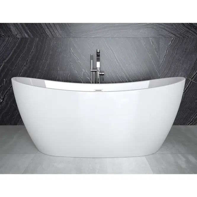 Voľne stojaca vaňa Ayla 170/80 + sifón klik-klak s prepadom čierna,6