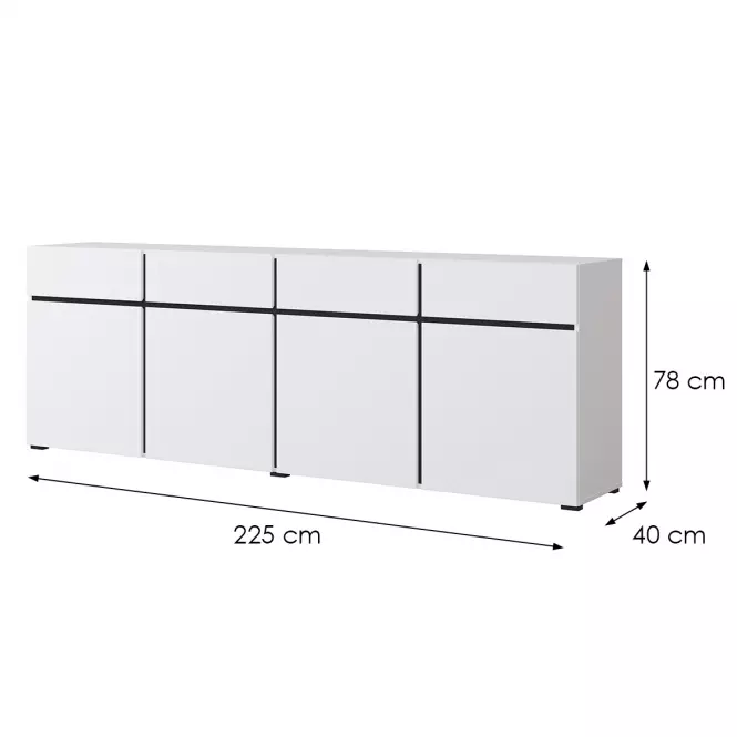 Komoda Cross4d4s biely/Čierna,2
