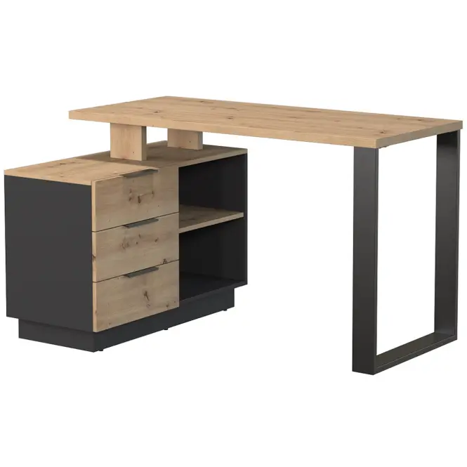 Písací stôl Sierro 3s Dub Artisan/Čierna,3