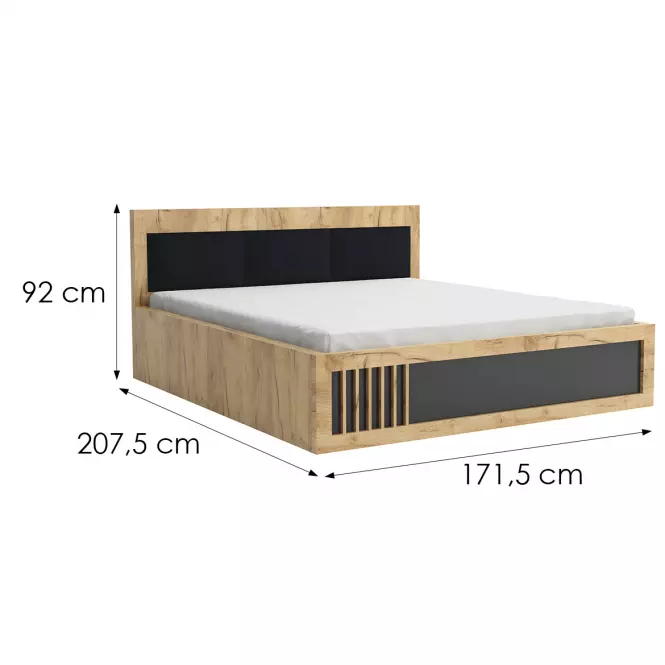 Posteľ Sorento 160x200 Craft Zlato/čierna,2