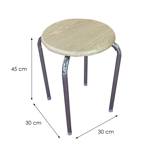 Taburetka DR-N-657 Axel 10896 chróm/prírodná,2