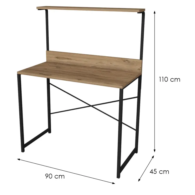 Písací stôl Fd-4590sd-001 prírodná/čierna