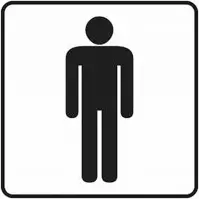 Nálepka informačná transparentná – WC muži