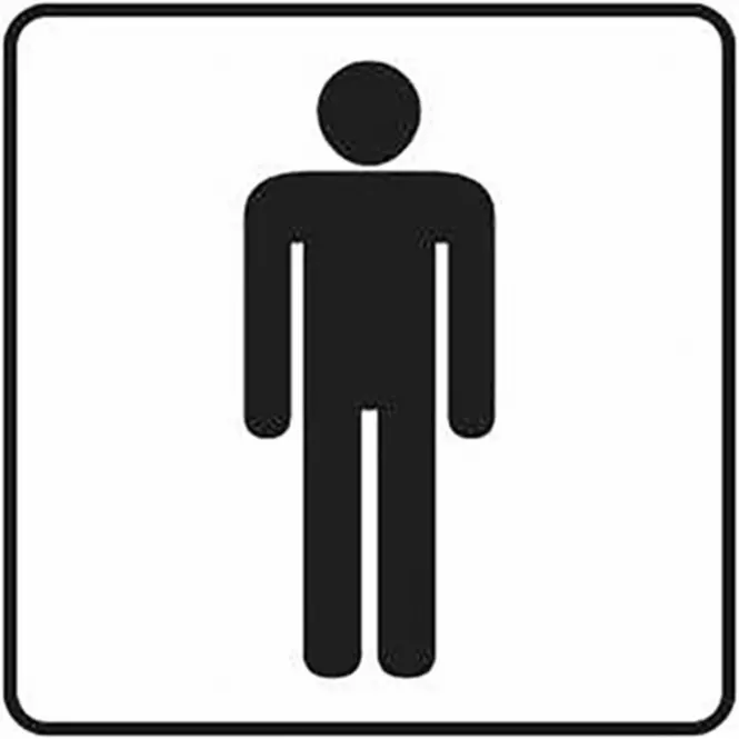 Nálepka informačná transparentná – WC muži