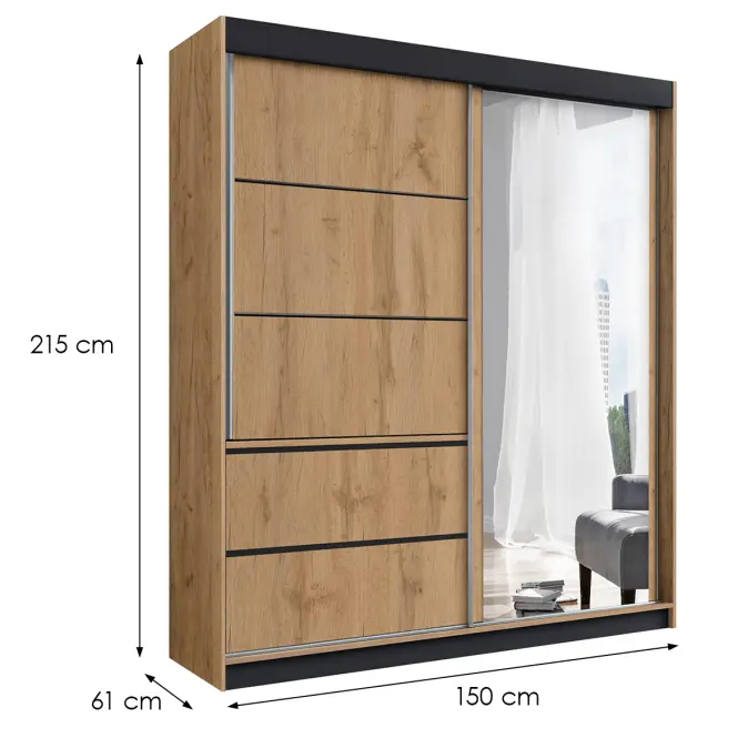 Skriňa craft zlatý 150x215,4