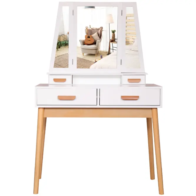 Toaletný stolík Sylvia 015 9514 biela/prírodná,4
