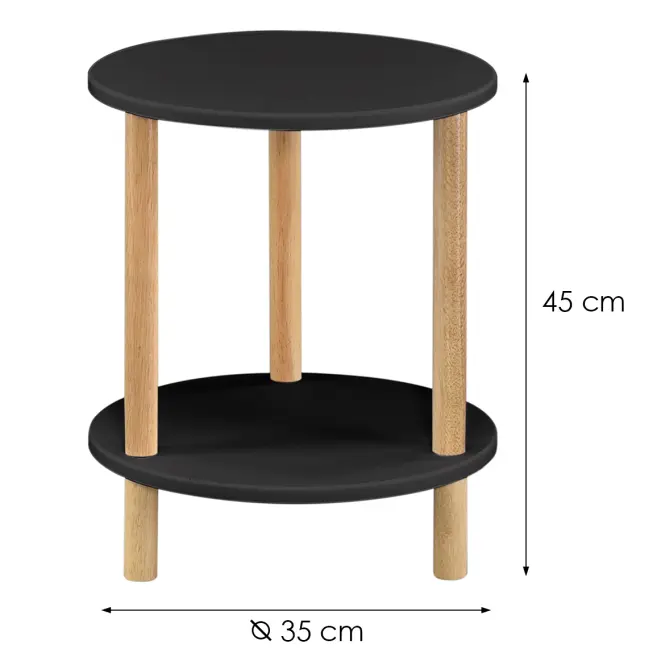 Konferenčný Stolík Gc7405 35x35x43 Čierna/Prírodná