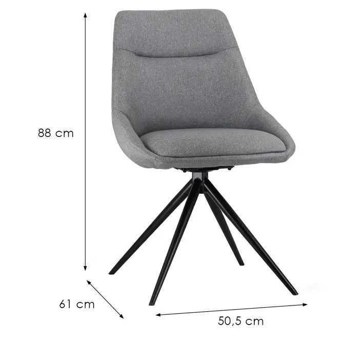 Stolička otočná Everly 9591 sivá,2