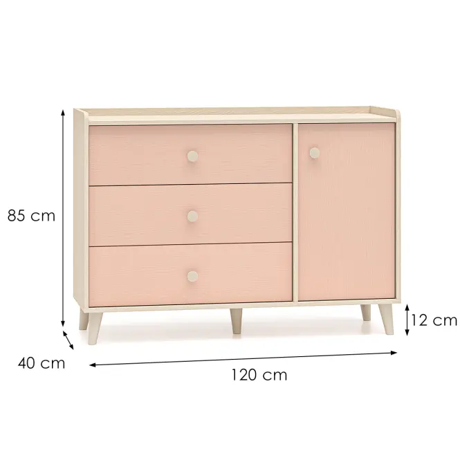 Komoda Mevel 05 Púštny Piesok/Millenial Pink,2