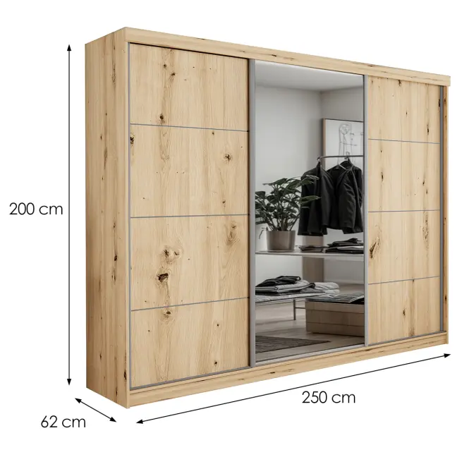 Skriňa Palermo 250 artisan + zrkadlo
