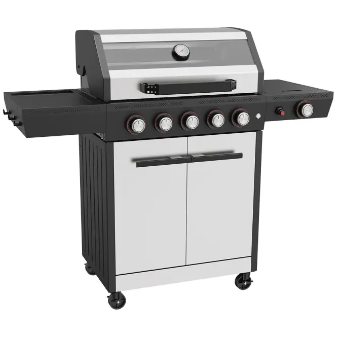 Mercado plynový gril De Luxe silver 5+1 18 kW